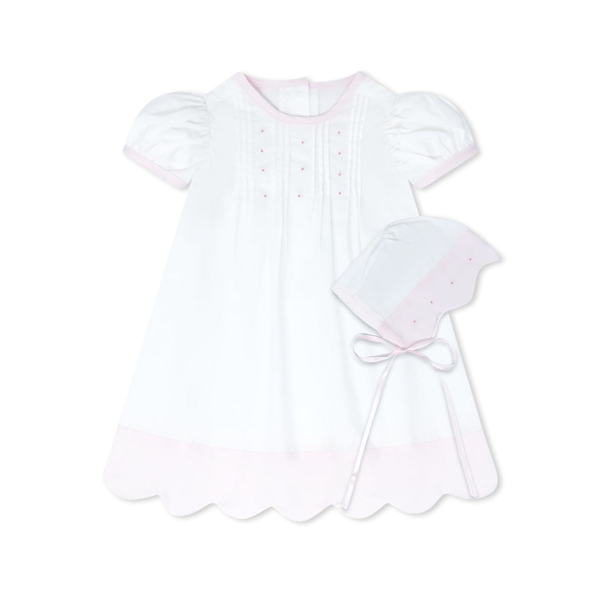 Blessings Daygown Set, White with Pink