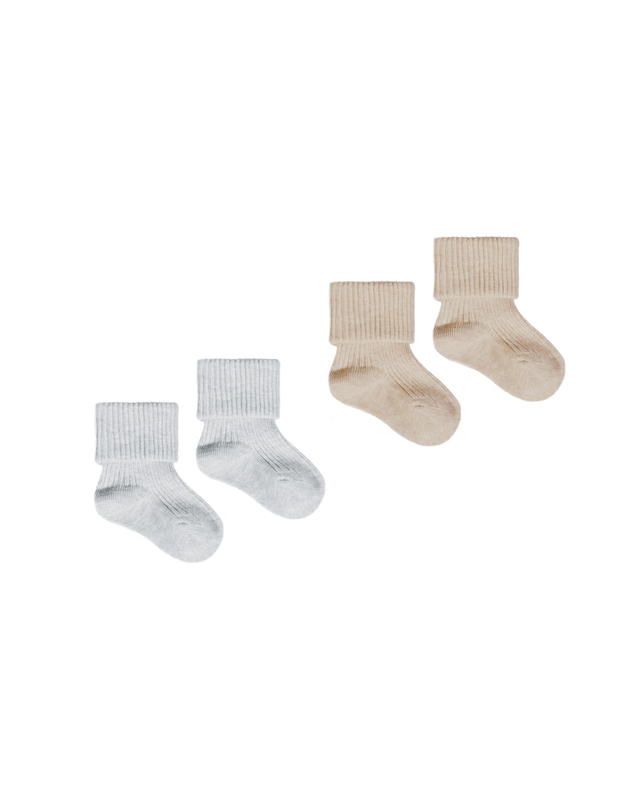 Melange Socks Taupe, Blue