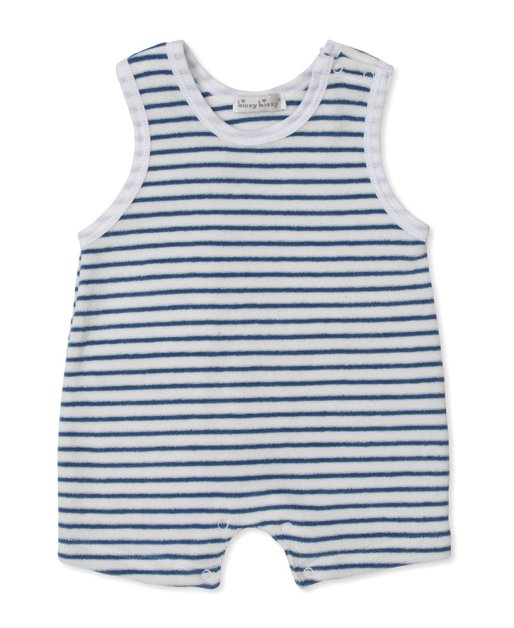 Ocean Antics Terry Sleeveless Playsuit Blue Stripe