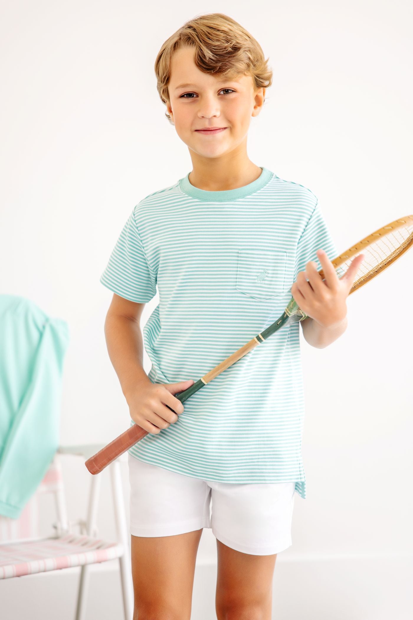 Carter Crewneck- Turks Teal Stripe