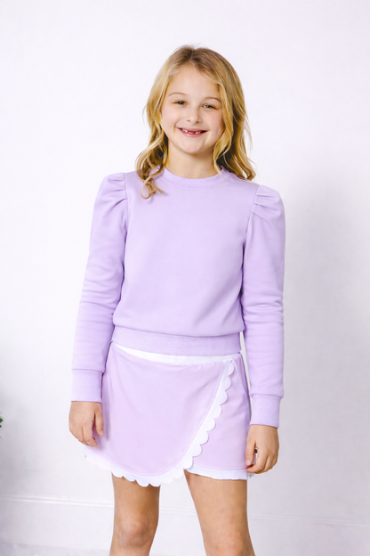 Lavender Ruffle Pullover